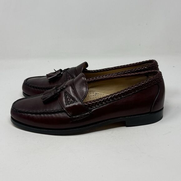 Allen Edmonds Maxfield Tassel Loafers Shoes Mens 11 D Burgundy Leather Woven main image 11